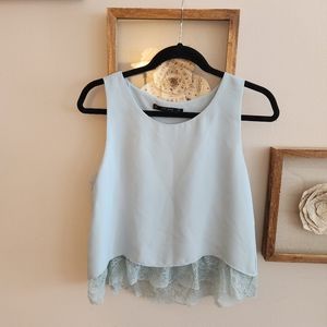 Zara blue lace blouse